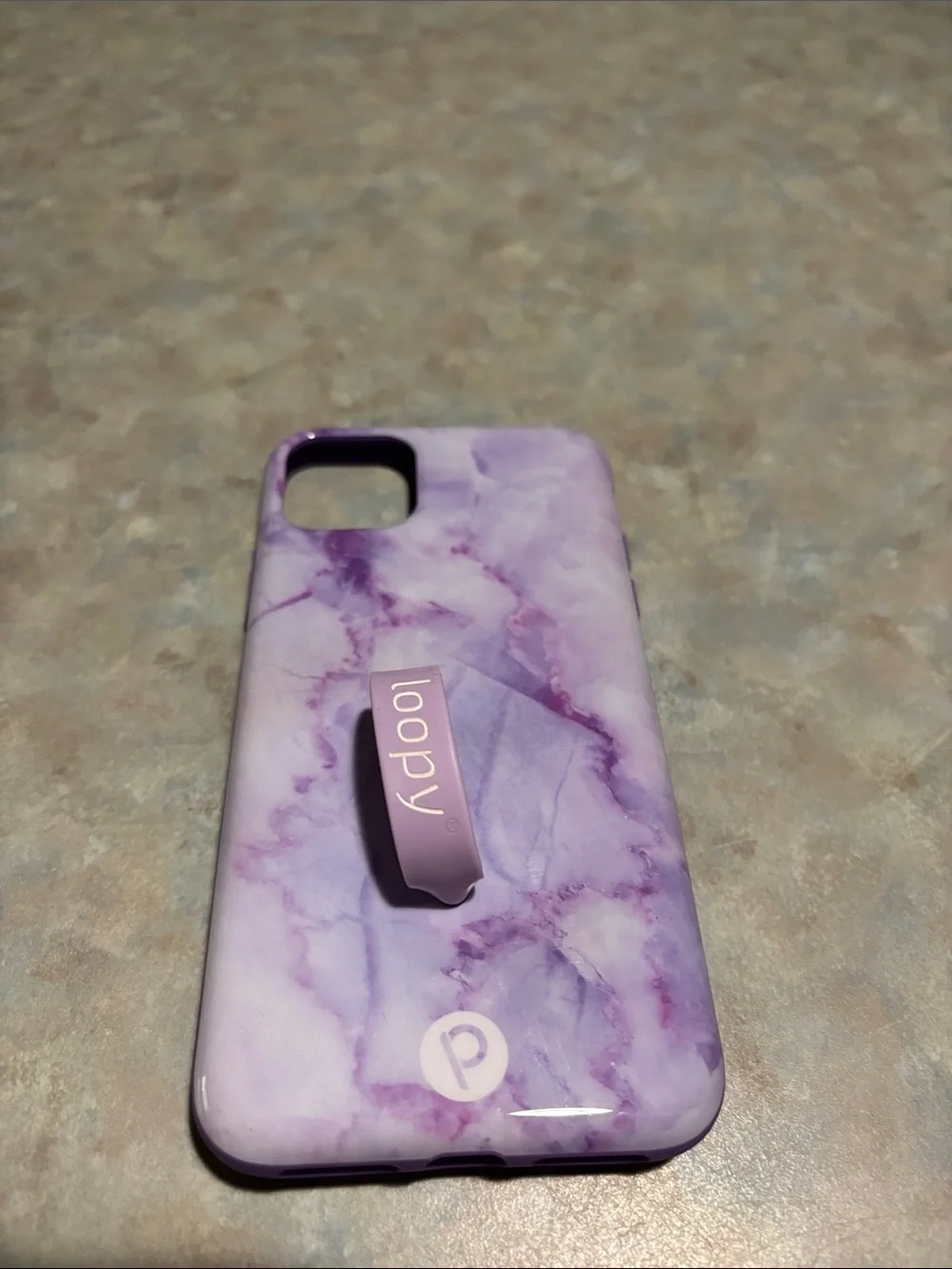 Loopy Case Purple Marble Phone Case with Loop Strap